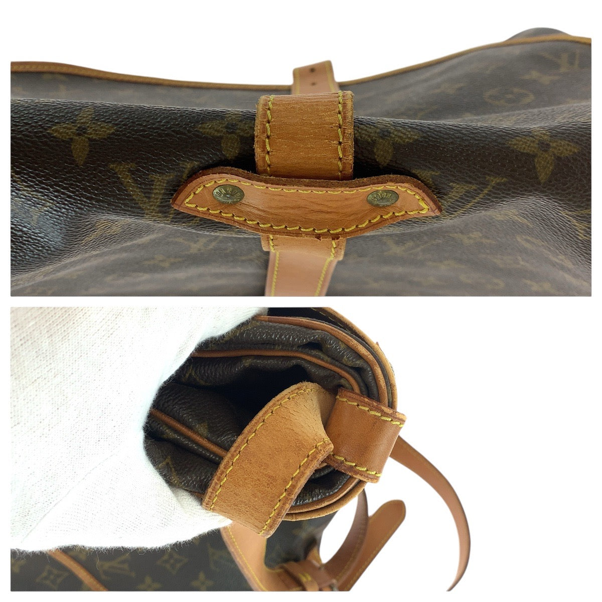 LOUIS VUITTON Shoulder Bag M42254 PVC, Leather Brown Gold Metal Shoulder Bag Messenger bag Monogram Samuel 35 Women Used Authentic