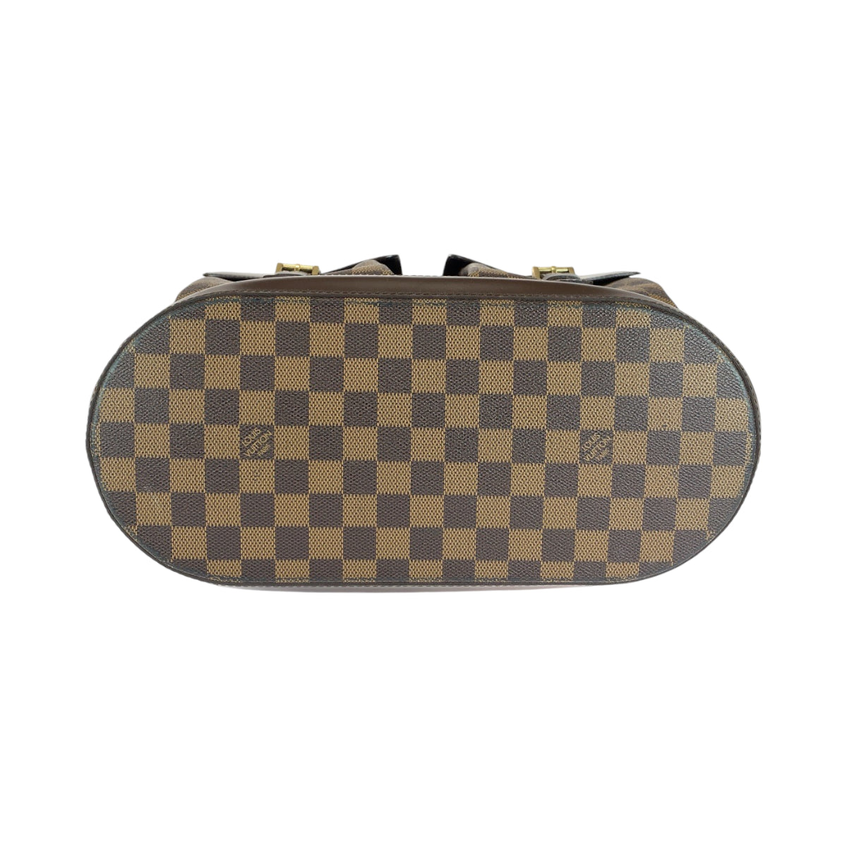 LOUIS VUITTON Tote Bag N51120 PVC Brown Gold Metal Tote Bag Shoulder Bag Damier Manosque GM Women Used Authentic