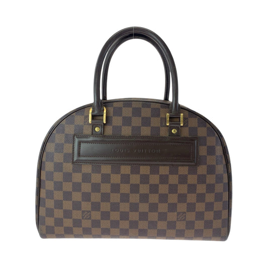 LOUIS VUITTON Handbag N41455 PVC Brown Gold Metal Handbag Boston Duffel bag Damier Ebene Nolita Women Used Authentic