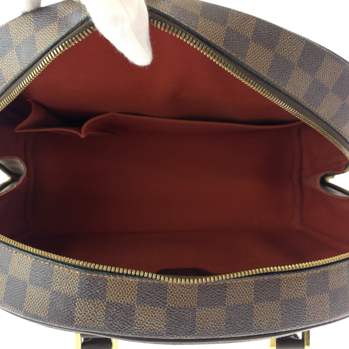 LOUIS VUITTON Handbag N41455 PVC Brown Gold Metal Handbag Boston Duffel bag Damier Ebene Nolita Women Used Authentic