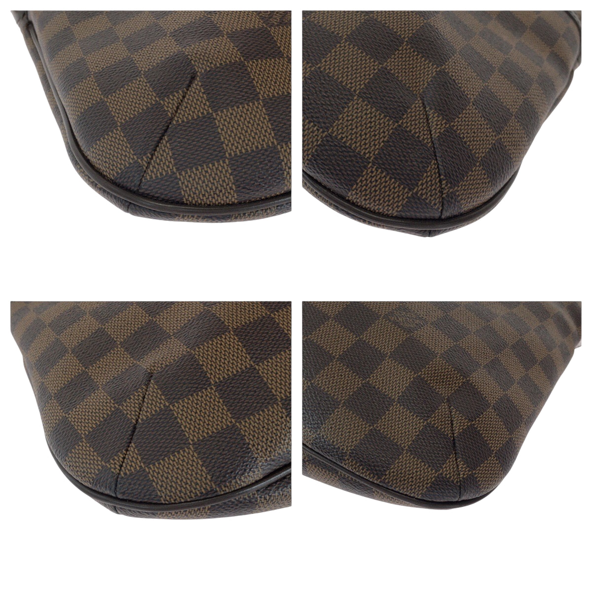 LOUIS VUITTON Shoulder Bag N42251 PVC Brown Gold Metal Shoulder Bag Crossbody Damier Ebene Bloomsbury PM Women Used Authentic