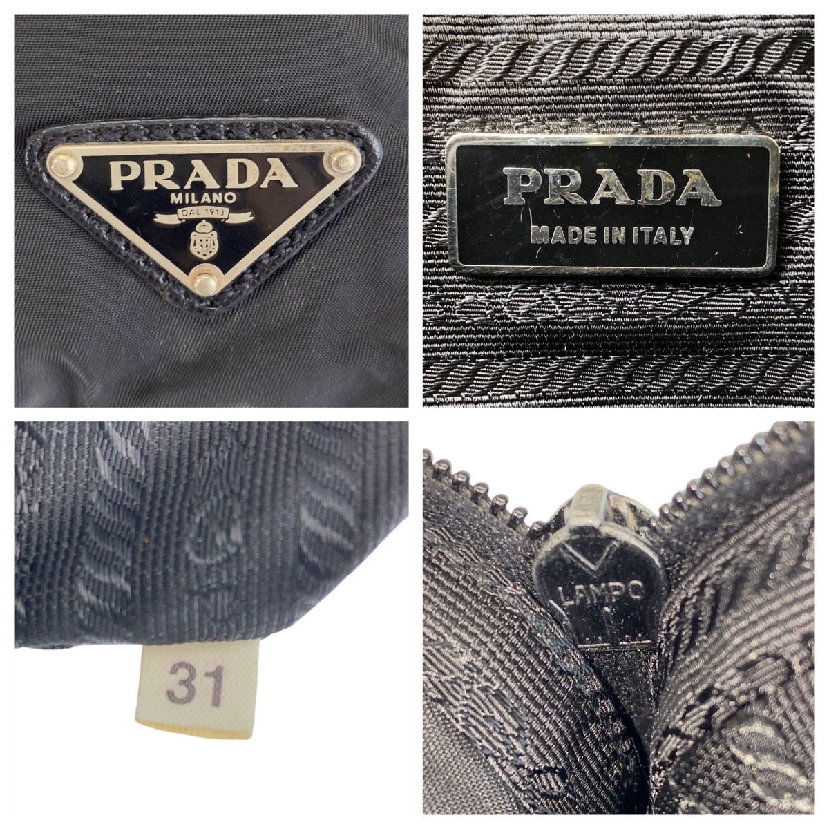 PRADA Shoulder Bag Nylon black Crossbody Shoulder Bag Pochette Unisex Test Triangle With logo Women Used Authentic