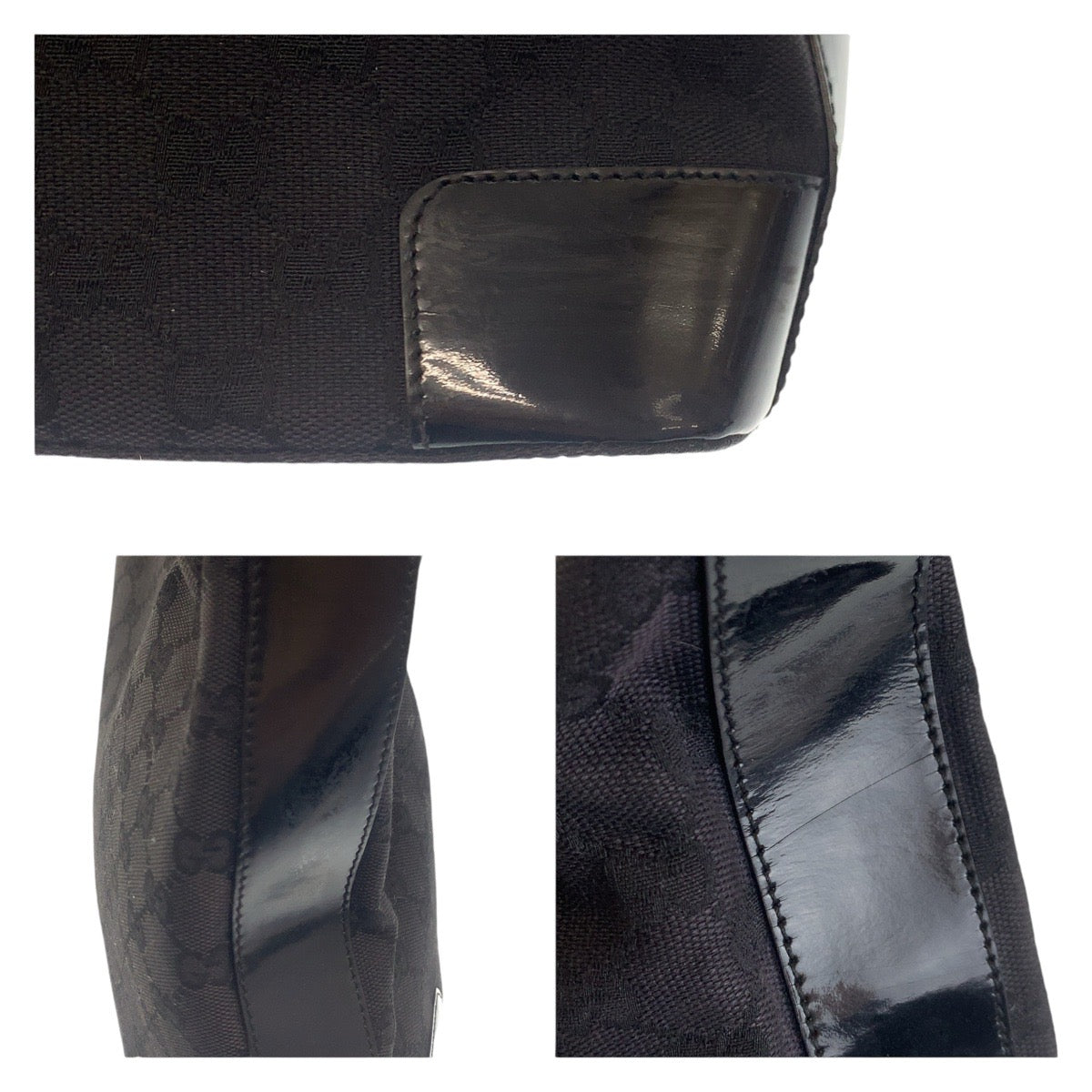 GUCCI Shoulder Bag GG canvas black Shoulder Bag Hobo Women Used Authentic