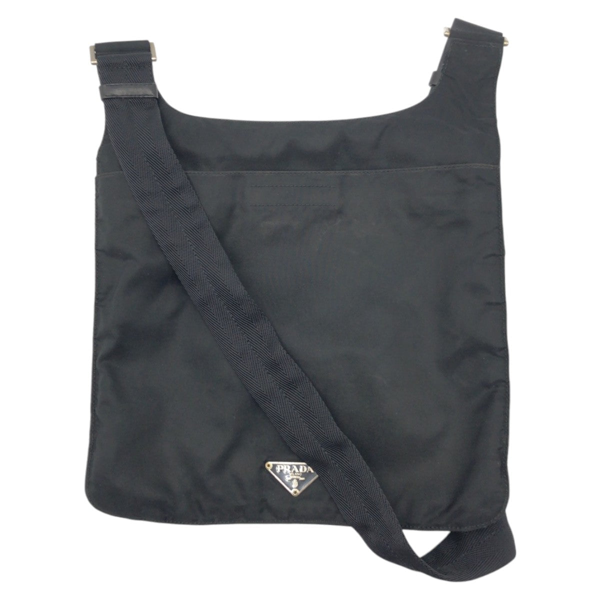 PRADA Shoulder Bag Nylon Black black Shoulder Bag Sacoche Unisex Test Triangular logo mens Used Authentic