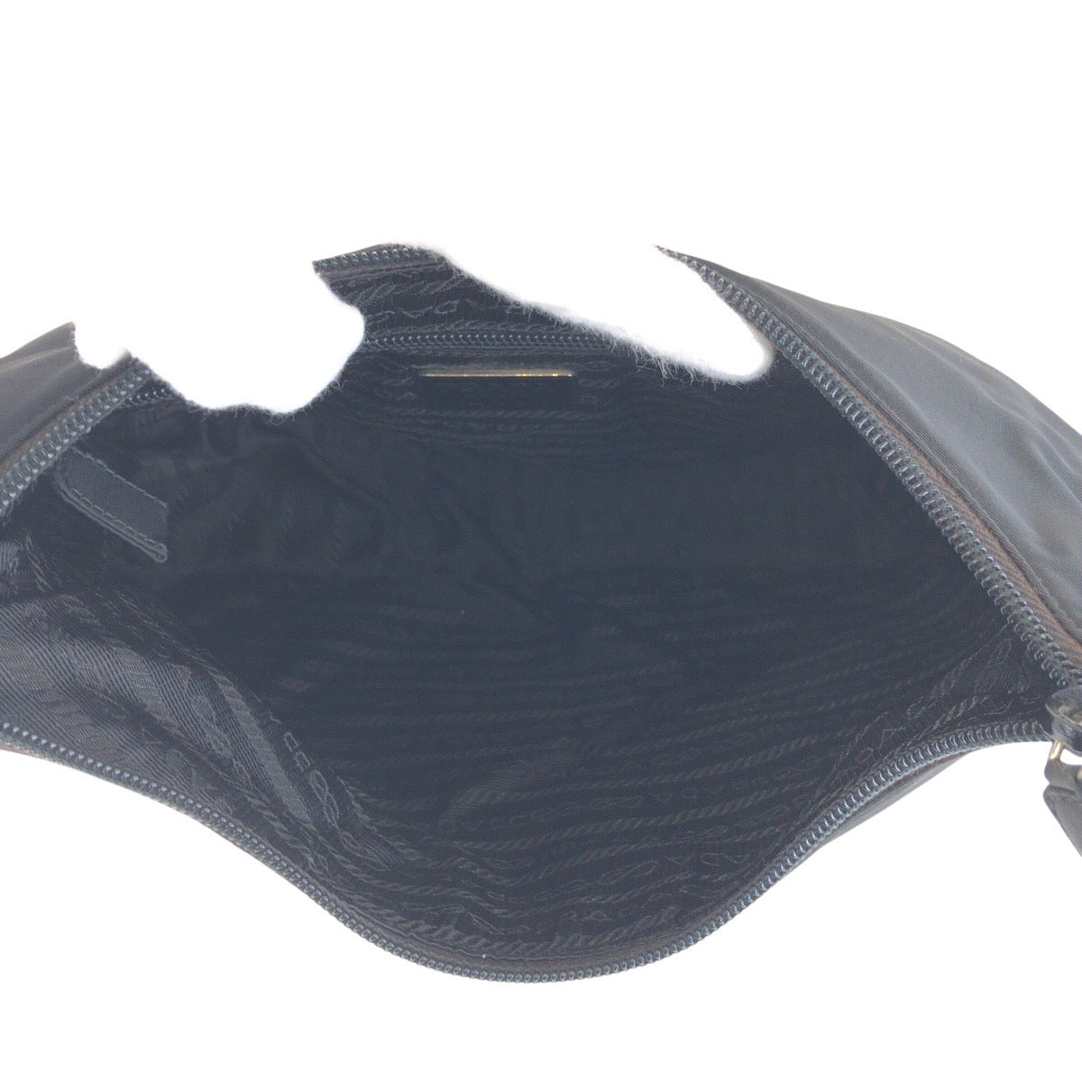 PRADA Shoulder Bag Nylon, Plastic BlackSilverMetal Test Triangle With logo Women Used Authentic