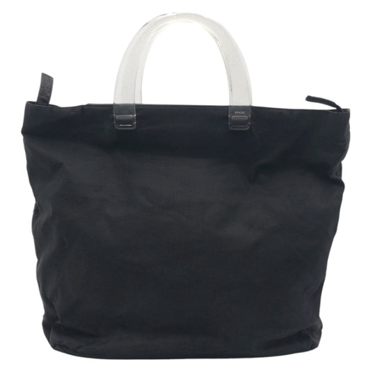 PRADA Handbag Nylon Black black Handbag Tote Bag Test Triangular logo Women Used Authentic