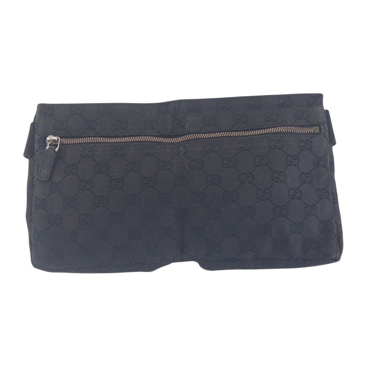 GUCCI Sling bag 23566 GG canvas, leather BlackSilverMetal Sling bag, waist pouch, bum bag mens Used Authentic