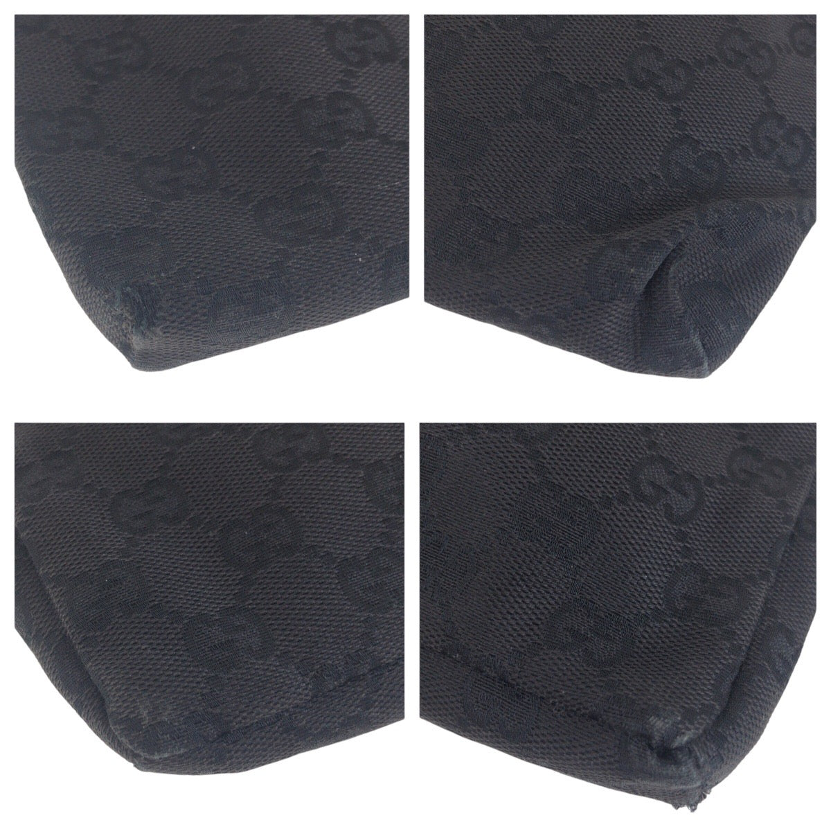 GUCCI Sling bag 23566 GG canvas, leather BlackSilverMetal Sling bag, waist pouch, bum bag mens Used Authentic