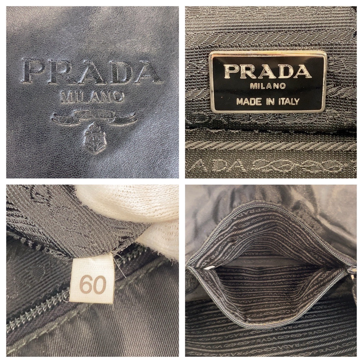 PRADA Shoulder Bag leather black Plastic Chain Shoulder Bag Tote Bag Women Used Authentic