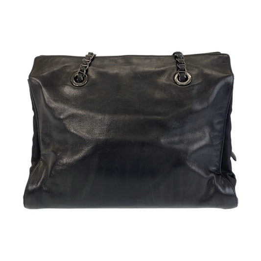 PRADA Shoulder Bag leather black Plastic Chain Shoulder Bag Tote Bag Women Used Authentic