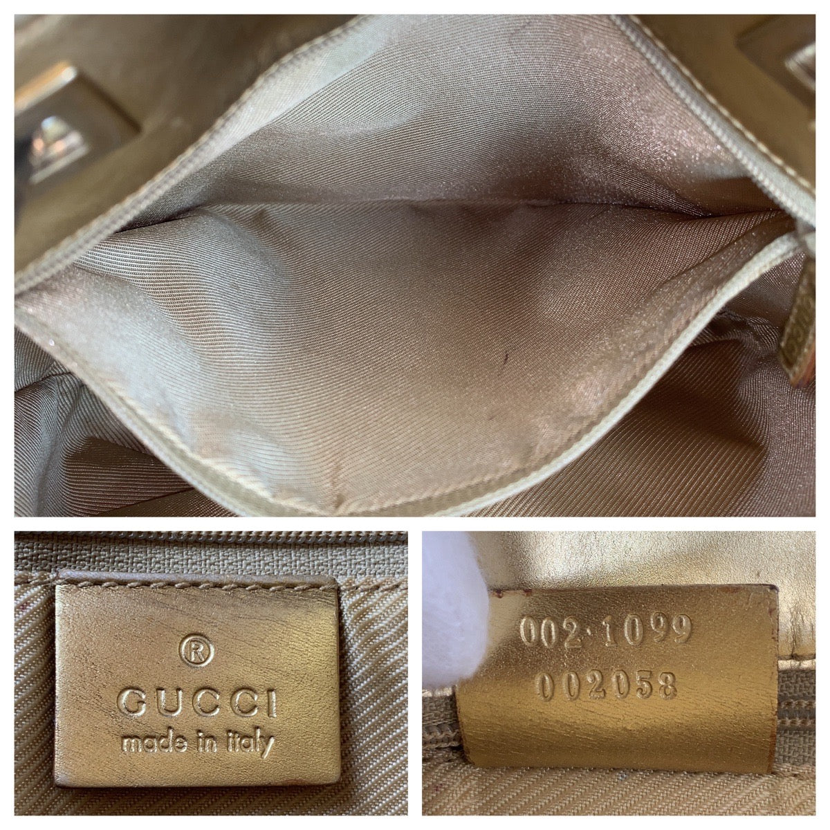 GUCCI Tote Bag 002 1099 GG canvas, leather gold Tote Bag Shoulder Bag Women Used Authentic