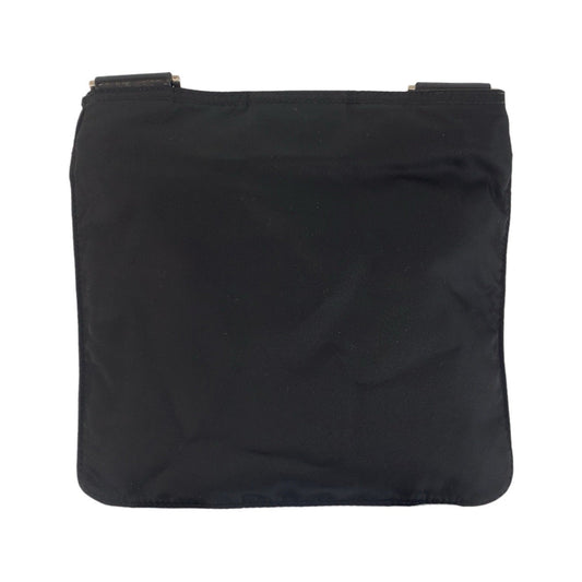 PRADA Shoulder Bag Nylon Black Silver Metal Crossbody Shoulder Bag Pochette Test Triangle With logo Women Used Authentic