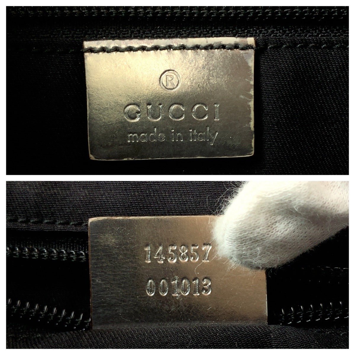 GUCCI Shoulder Bag 145857 GG canvas, enamel Silver SilverMetal Shoulder Bag pochette Women Used Authentic