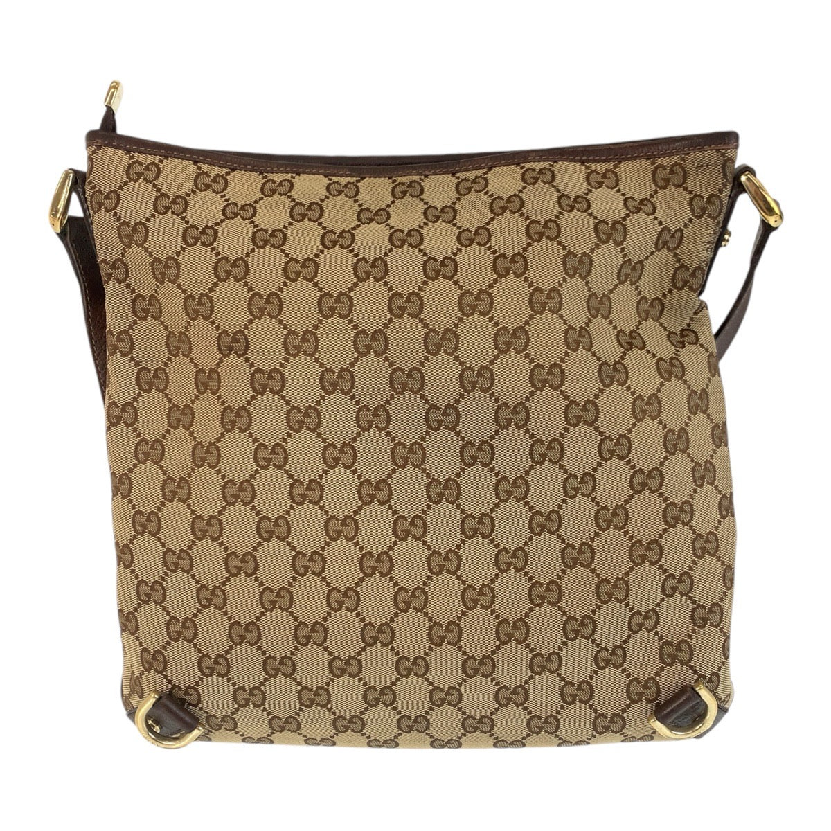 GUCCI Shoulder Bag GG canvas, leather Beige Brown Gold Metal Crossbody Shoulder Bag Pochette Abbey Women Used Authentic