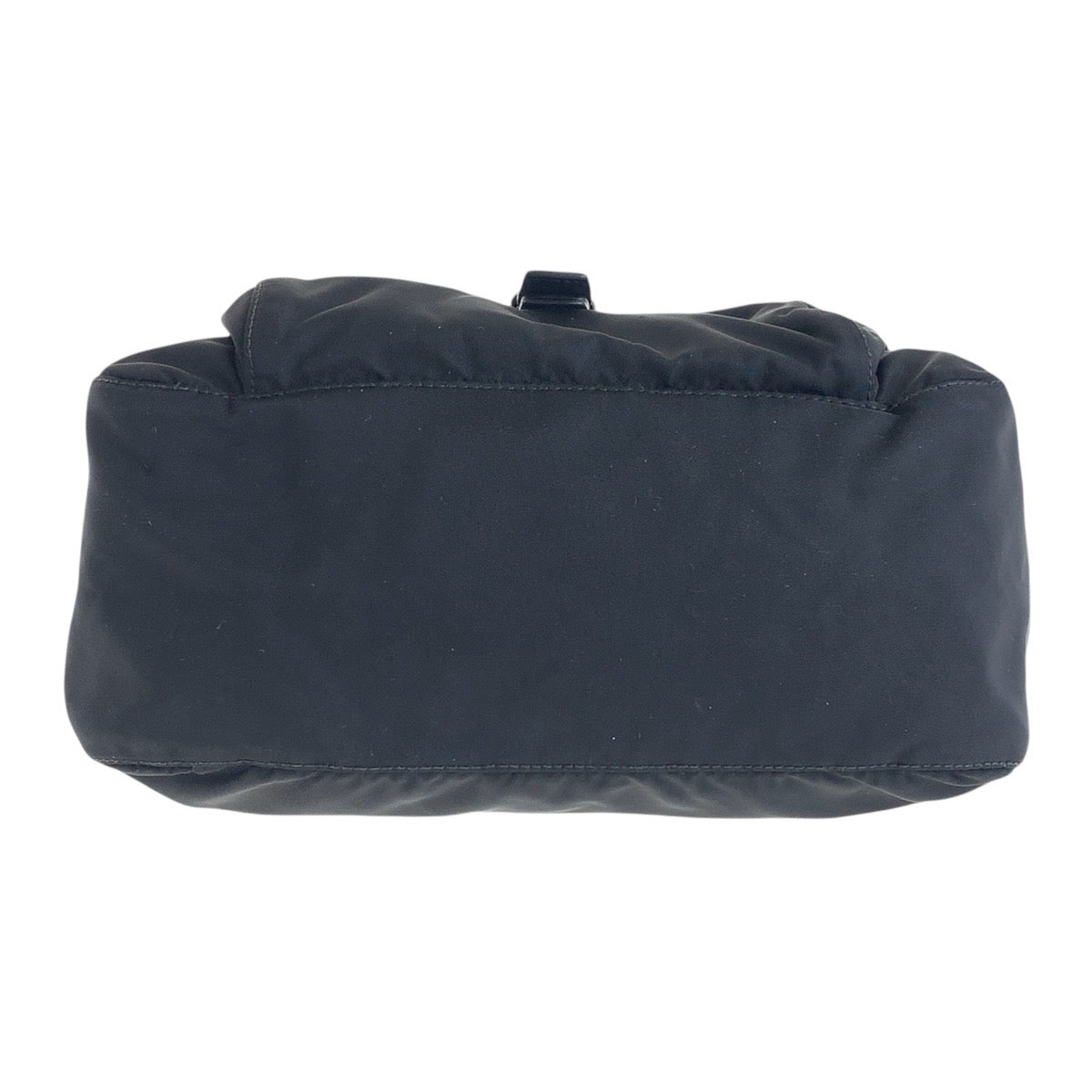 PRADA Shoulder Bag Nylon Black SilverMetal Shoulder Bag pochette Test Triangle With logo Women Used Authentic