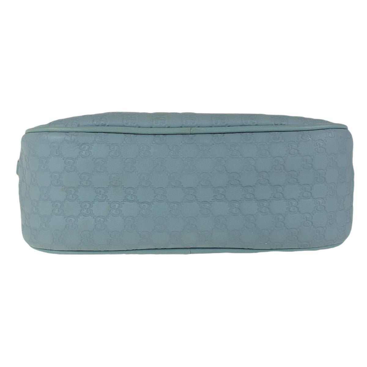 GUCCI Shoulder Bag 309538 leather Blue GoldMetal Crossbody Shoulder Bag Pochette Micro Guccissima Bamboo Women Used Authentic