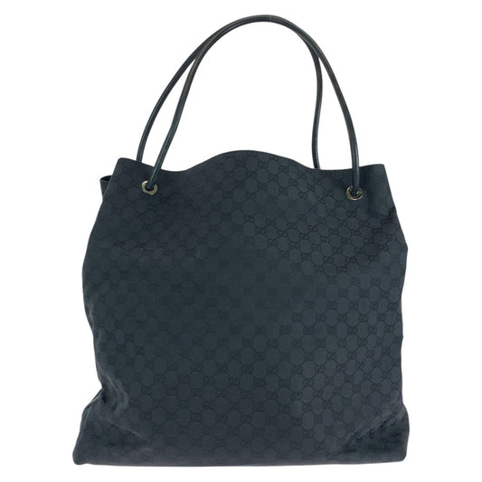 GUCCI Tote Bag 101268 GG canvas, leather BlackSilverMetal Tote Bag Shoulder Bag Unisex Women Used Authentic