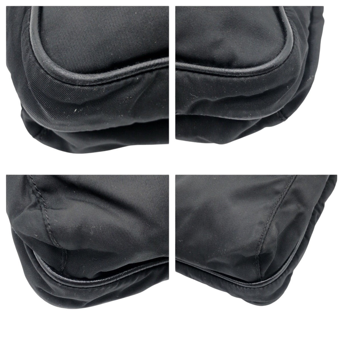 PRADA Shoulder Bag Nylon Black black Shoulder Bag Unisex Test Triangular logo mens Used Authentic