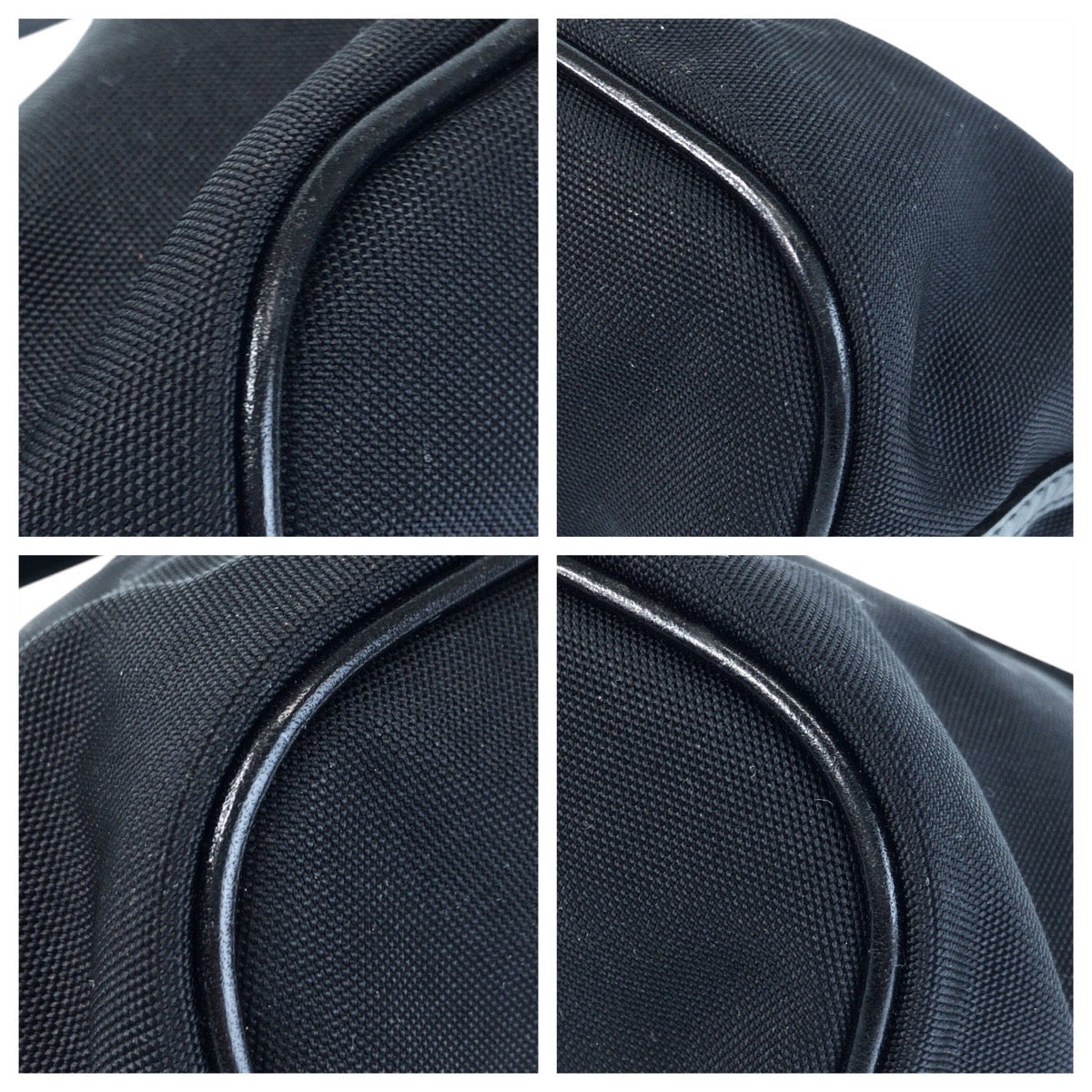 GUCCI Handbag 039 1103 Nylon Black Silver Metal Handbag accessory pouch Women Used Authentic