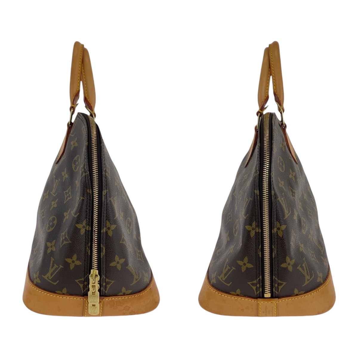 LOUIS VUITTON Handbag M51130 PVC, Leather Brown Gold Metal Handbag Monogram Alma PM Women Used Authentic