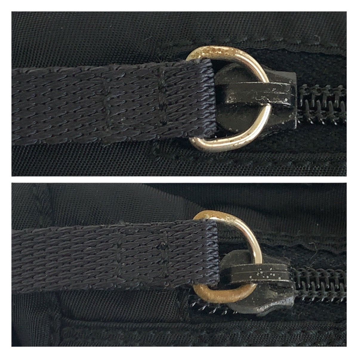 PRADA Shoulder Bag Nylon Black SilverMetal Crossbody Shoulder Bag Test Triangle With logo mens Used Authentic