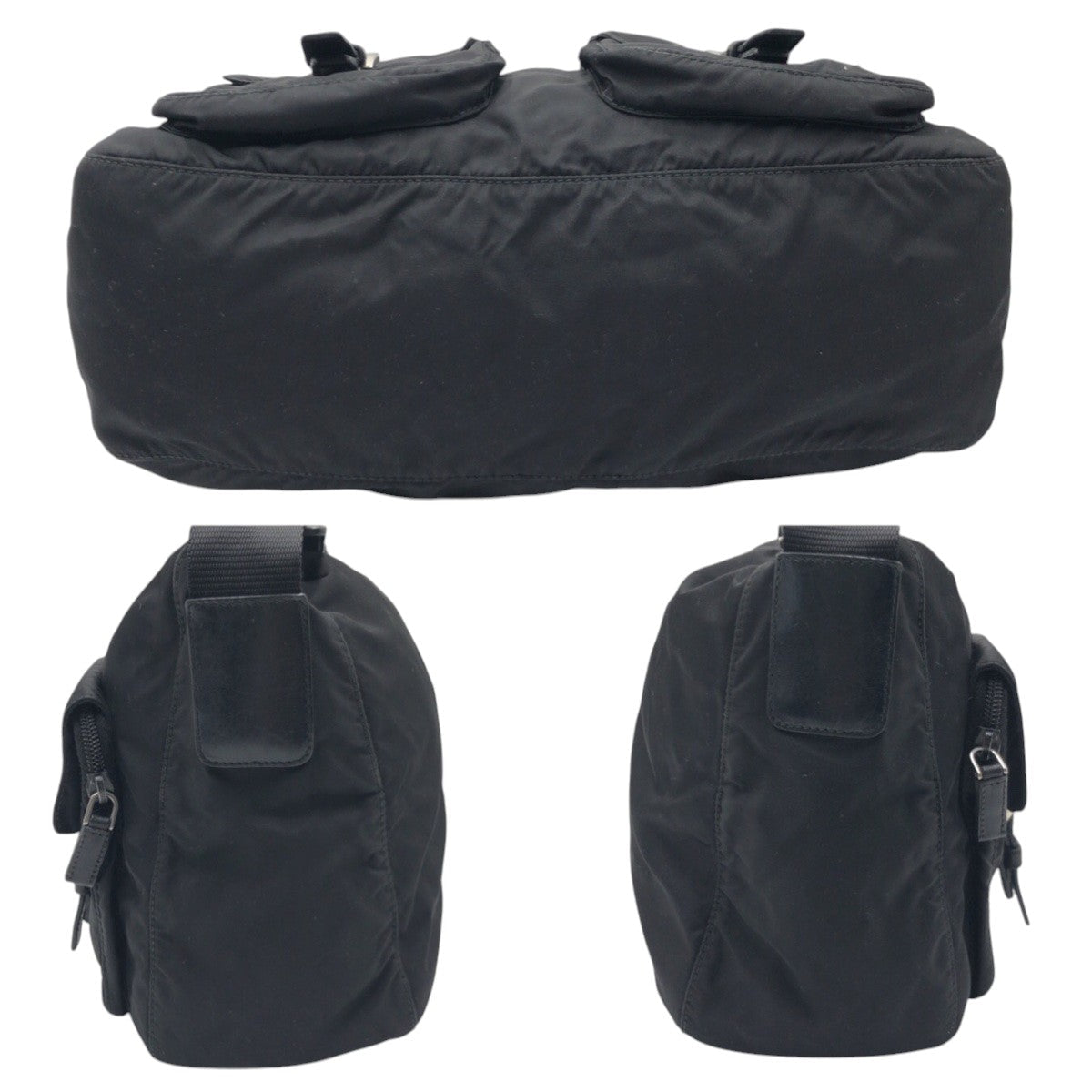 PRADA Shoulder Bag Nylon Black black Test Triangular logo