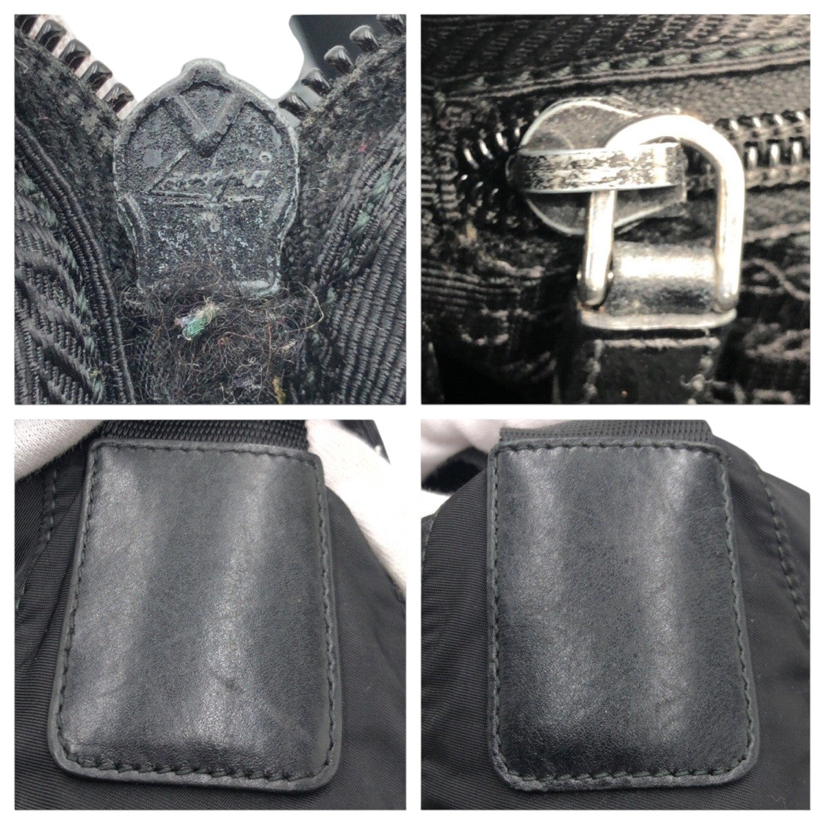 PRADA Shoulder Bag Nylon Black black Test Triangular logo