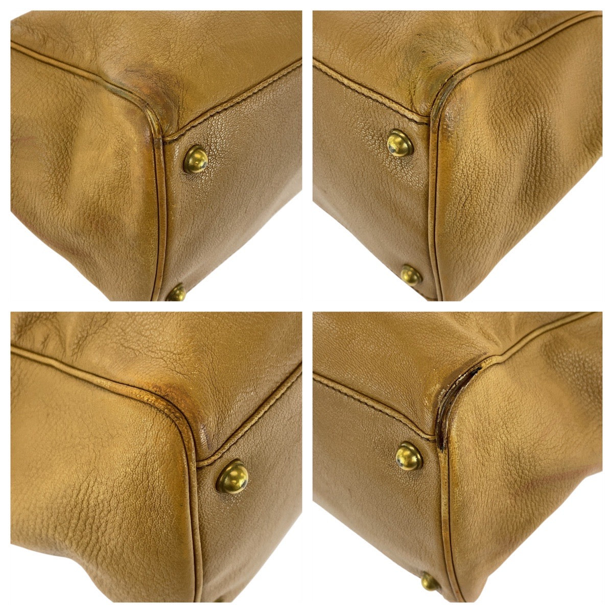 GUCCI Handbag 121551 leather Brown Gold Metal Blondy Women Used Authentic