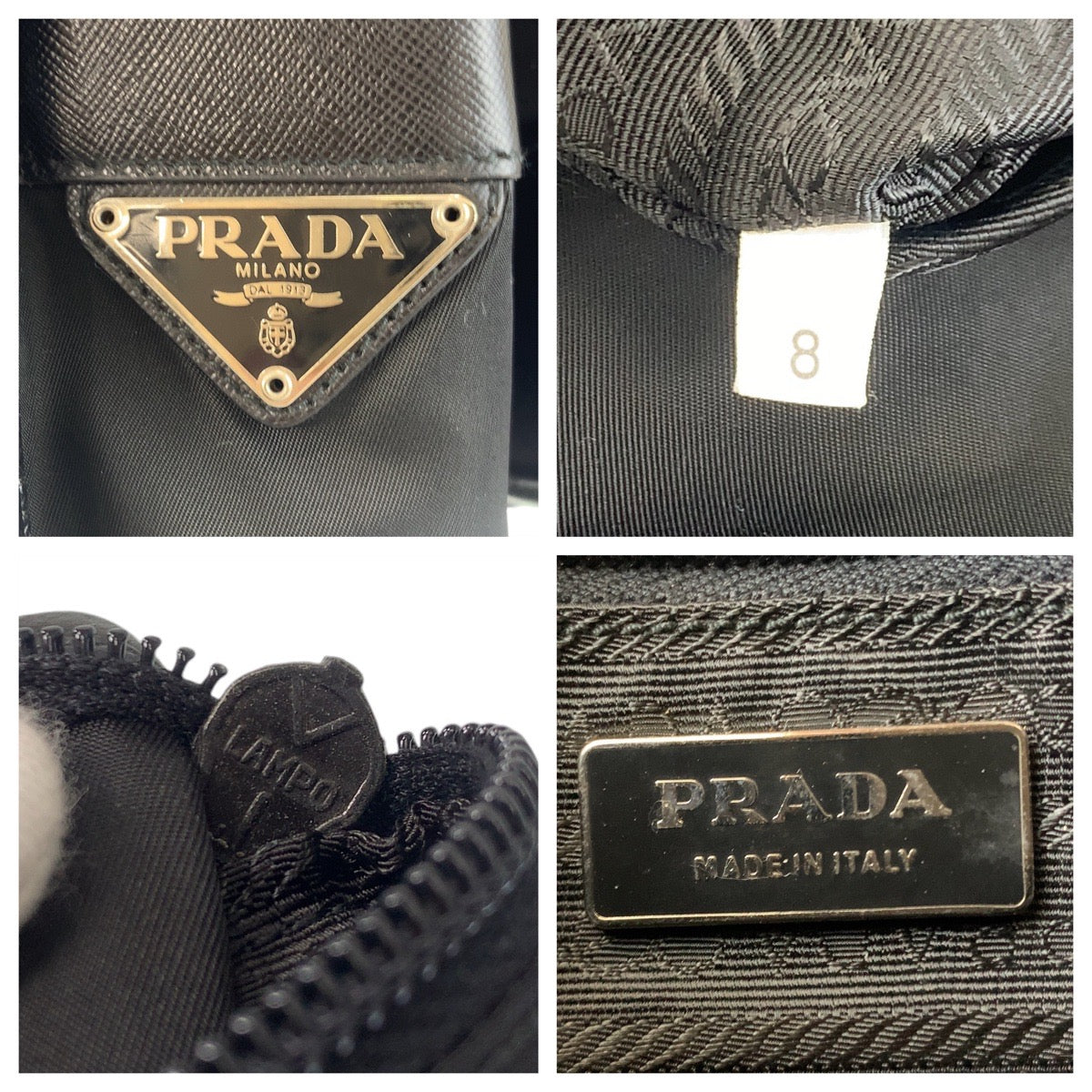 PRADA Shoulder Bag Nylon Black SilverMetal Crossbody Shoulder Bag Messenger Bag Test Triangle With logo Women Used Authentic