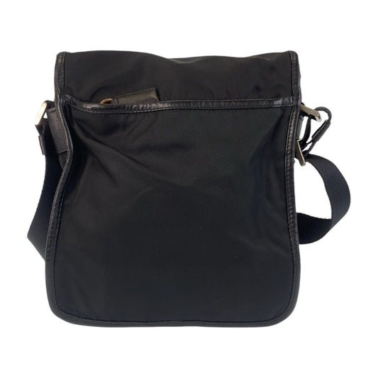 PRADA Shoulder Bag Nylon Black SilverMetal Crossbody Shoulder Bag Messenger Bag Test Triangle With logo Women Used Authentic