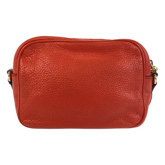 GUCCI Shoulder Bag 308364 leather Red Gold Metal Soho Interlocking