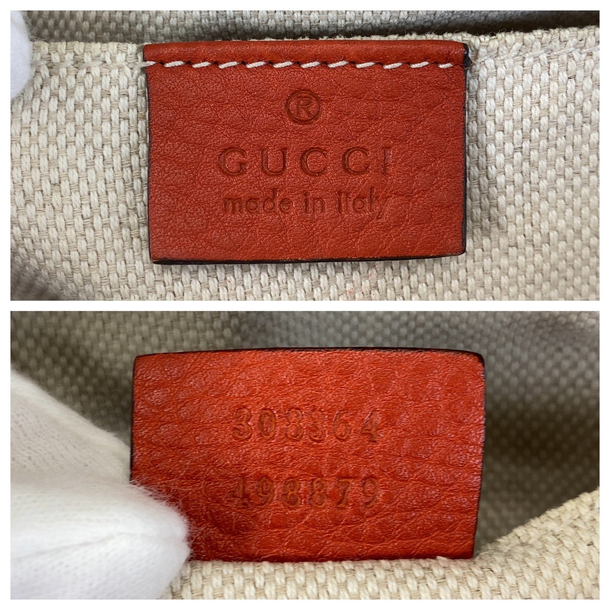 GUCCI Shoulder Bag 308364 leather Red Gold Metal Soho Interlocking
