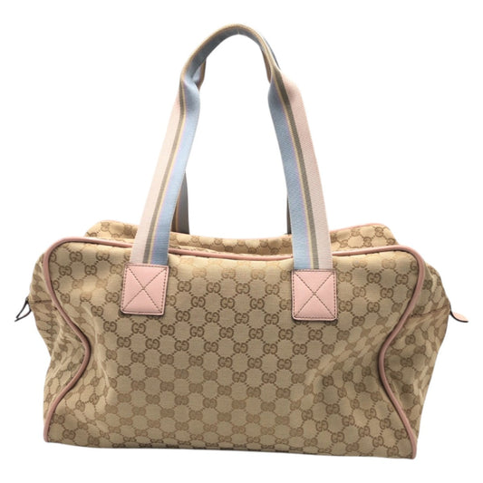 GUCCI Boston Duffel bag 153240 GG canvas Brown pink Boston Duffel bag unisex GG pattern Women Used Authentic