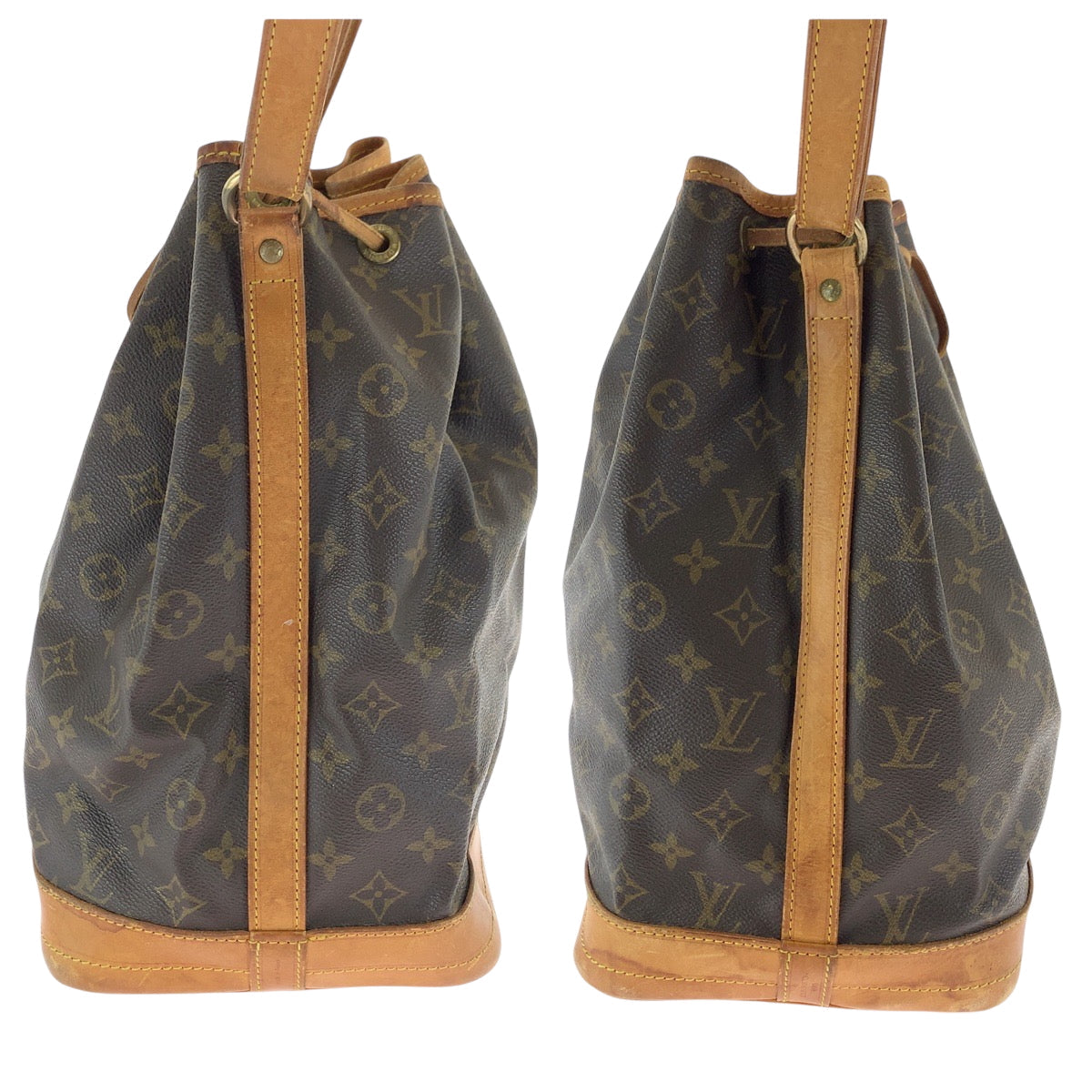 LOUIS VUITTON Shoulder Bag M42224 PVC Brown Gold Metal Shoulder Bag Monogram Noe Women Used Authentic
