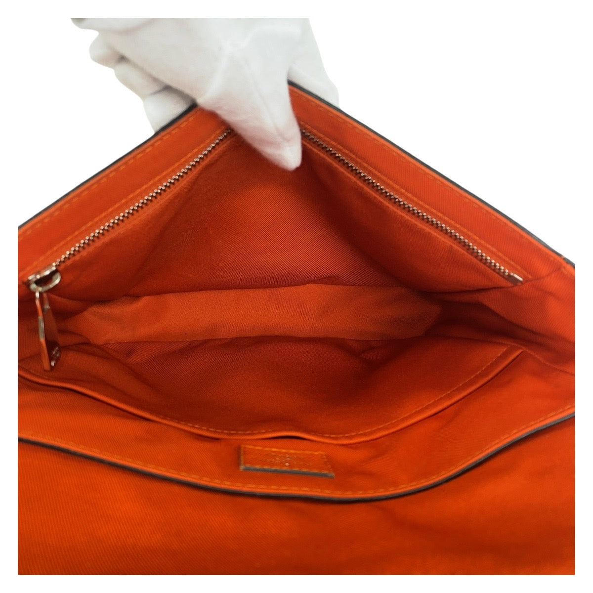 LOUIS VUITTON Shoulder Bag M30618 leather Orange SilverMetal Taiga Roman PM