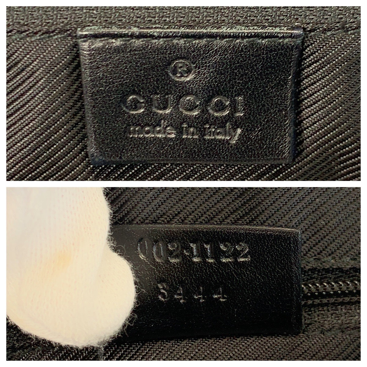 GUCCI Tote Bag 002 1122 GG canvas, leather Black GoldMetal Tote Bag Shoulder Bag Women Used Authentic