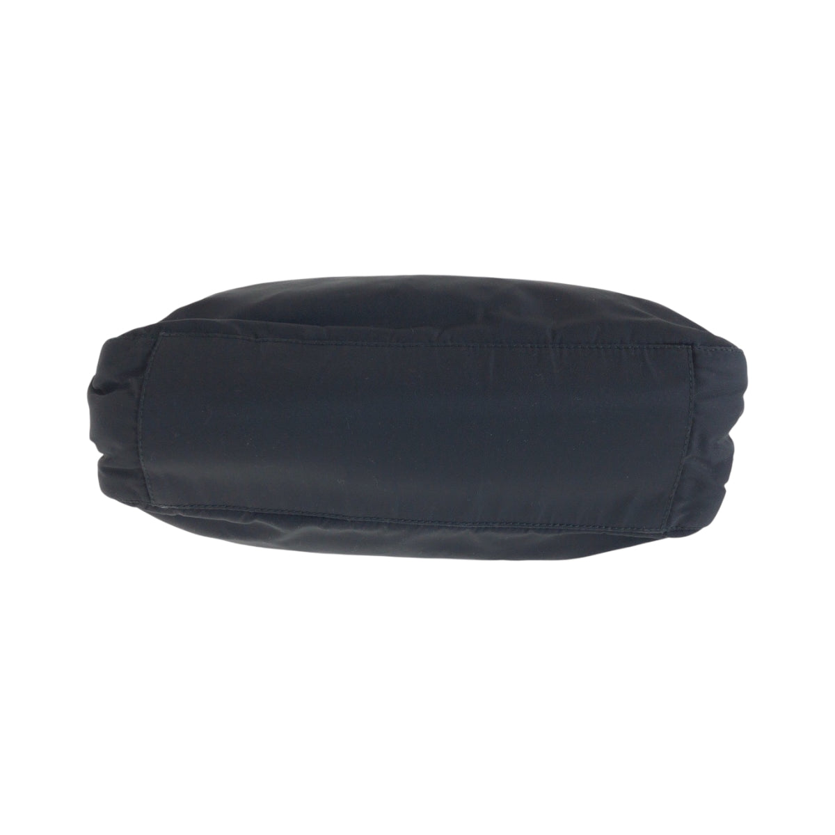 PRADA Tote Bag Nylon Black SilverMetal Tote Bag Shoulder Bag Test Triangle With logo Women Used Authentic