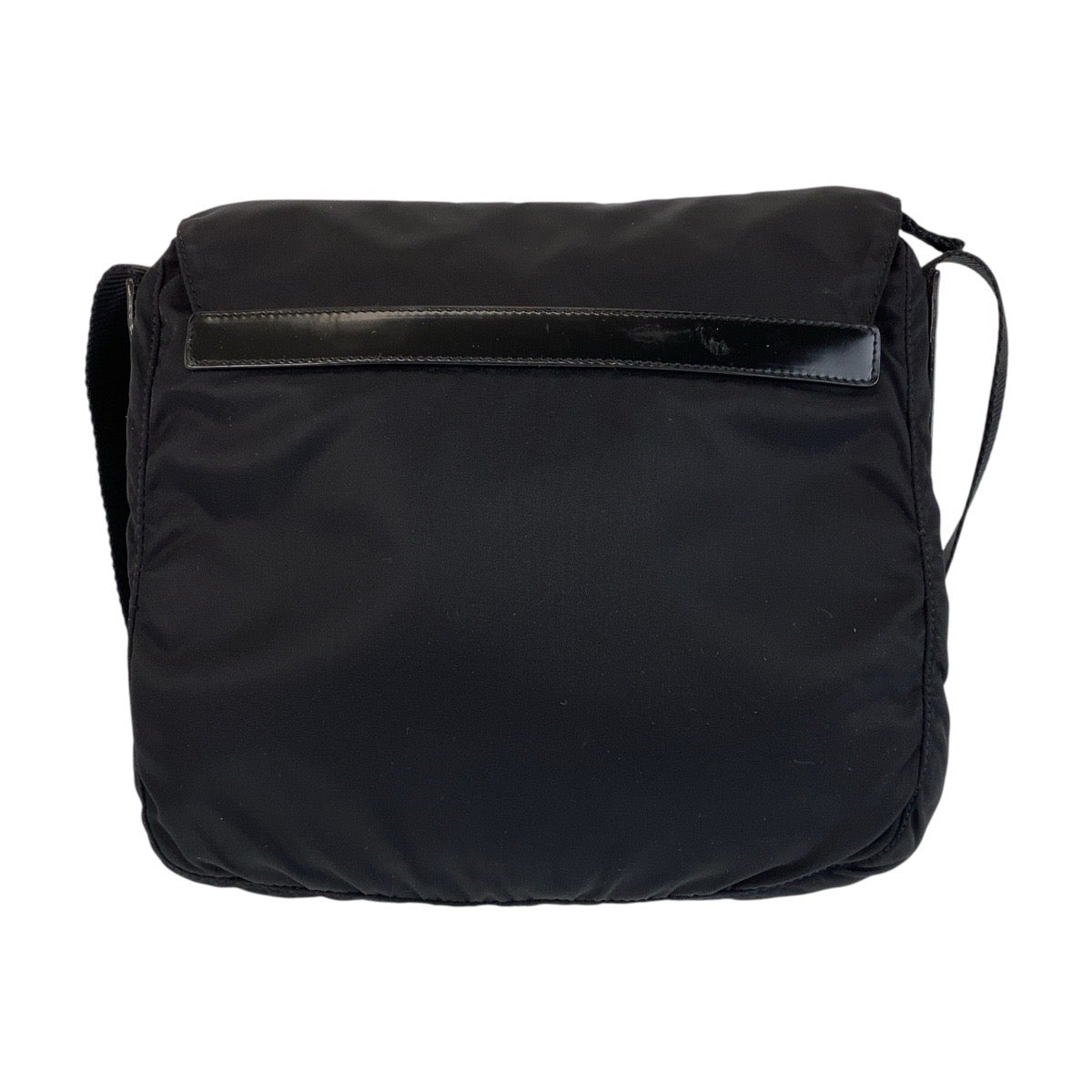 PRADA Shoulder Bag Nylon Black SilverMetal Crossbody Shoulder Bag Messenger Bag Test Triangle With logo Women Used Authentic