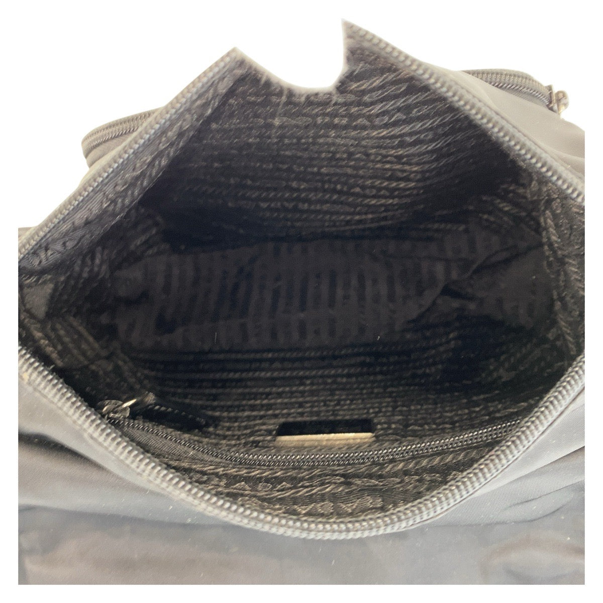 PRADA Shoulder Bag Nylon Black SilverMetal Crossbody Shoulder Bag Messenger Bag Test Triangle With logo Women Used Authentic