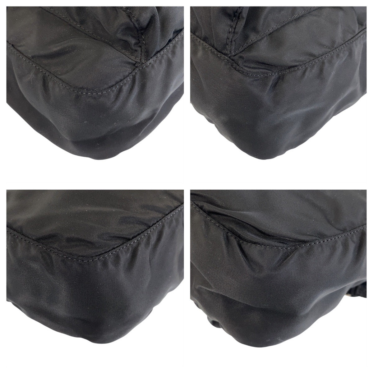PRADA Shoulder Bag Nylon Black SilverMetal Crossbody Shoulder Bag Messenger Bag Test Triangle With logo Women Used Authentic