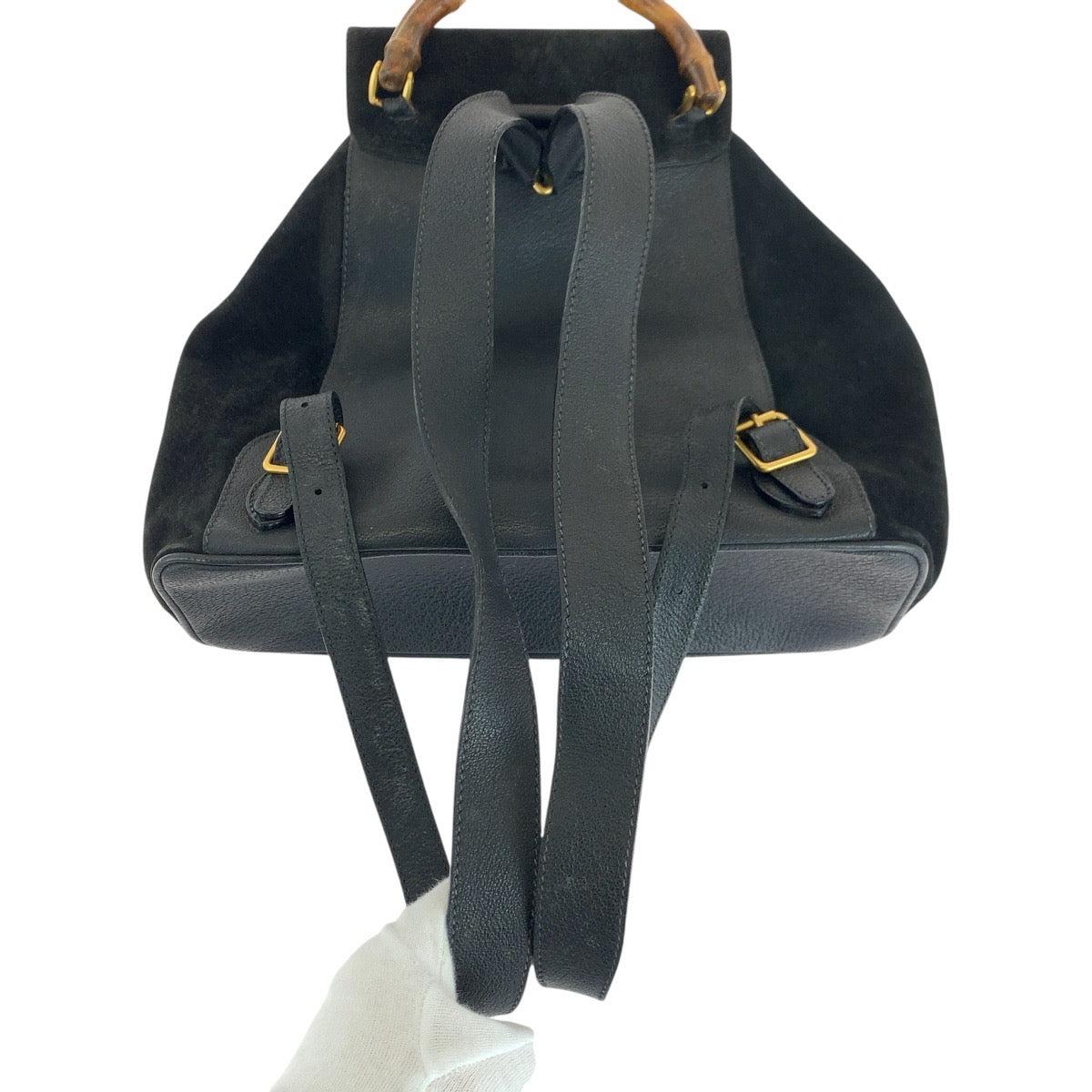 GUCCI Backpack 003 2058 0016 Suede, Leather black Backpacks & Daypacks Backpacks Bamboo Women Used Authentic