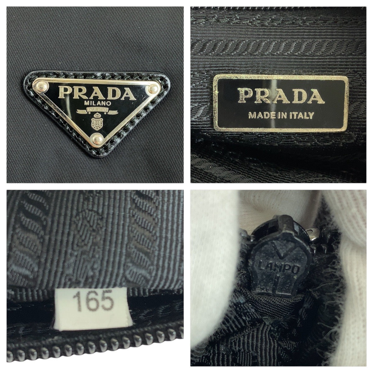 PRADA Shoulder Bag Nylon Black SilverMetal Shoulder Bag Messenger bag Test Triangle With logo Women Used Authentic