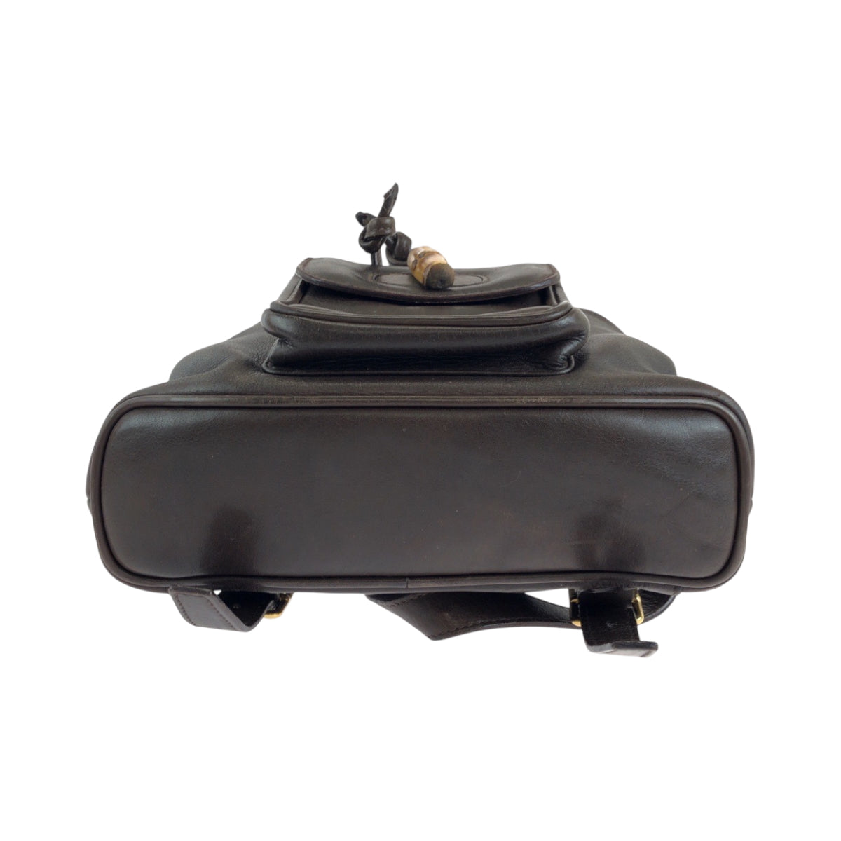 GUCCI Backpack 003 2852 leather Dark brown brown Backpack Backpack Bamboo Women Used Authentic