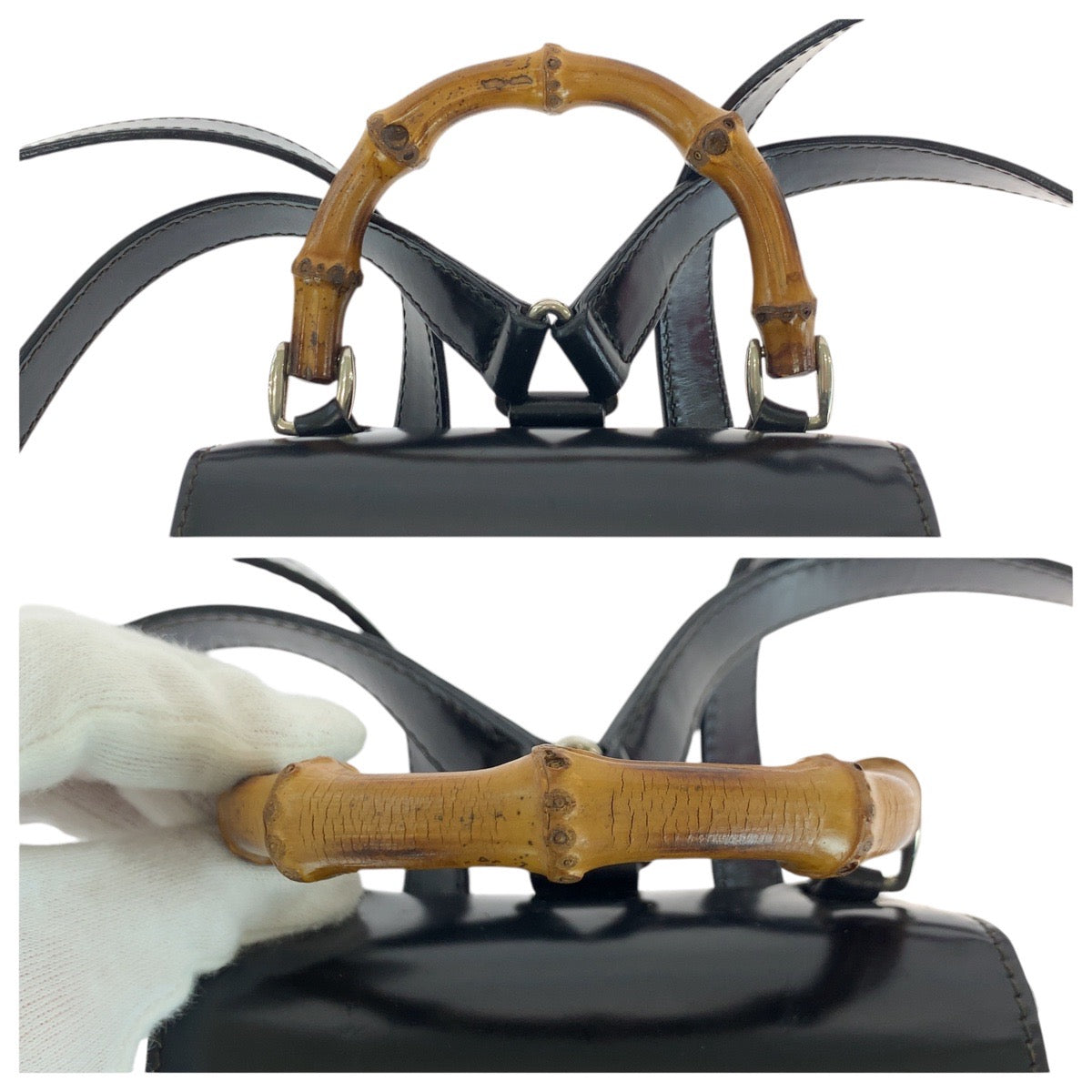 GUCCI Backpack 003 1998 0030 leather black Backpacks & Daypacks Backpacks Bamboo Women Used Authentic