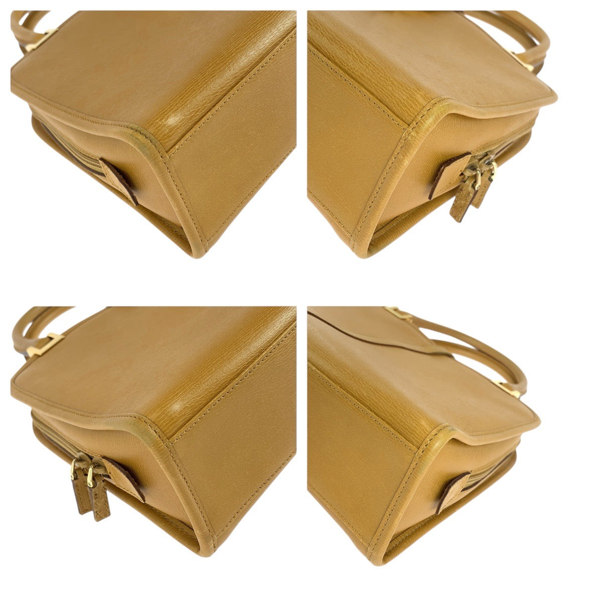 GUCCI Tote Bag 002 1071 leather Light Brown Camel Gold Metal Tote Bag handbag Jackie Women Used Authentic