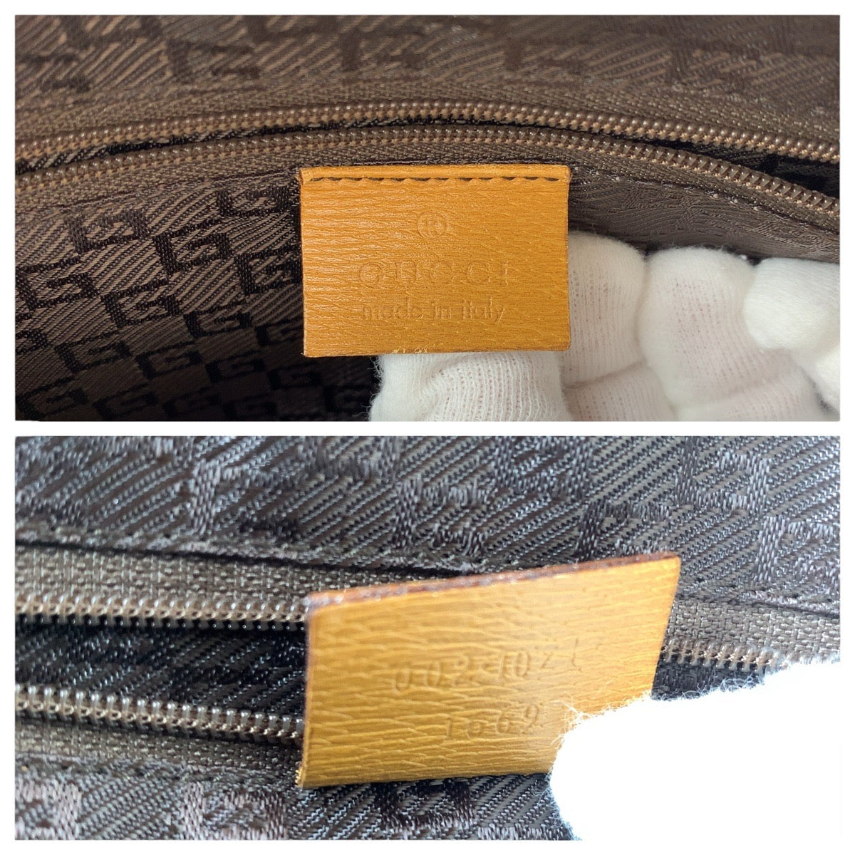 GUCCI Tote Bag 002 1071 leather Light Brown Camel Gold Metal Tote Bag handbag Jackie Women Used Authentic