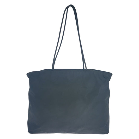 PRADA Shoulder Bag Nylon Black SilverMetal Shoulder Bag Tote Bag Test Triangle With logo Women Used Authentic