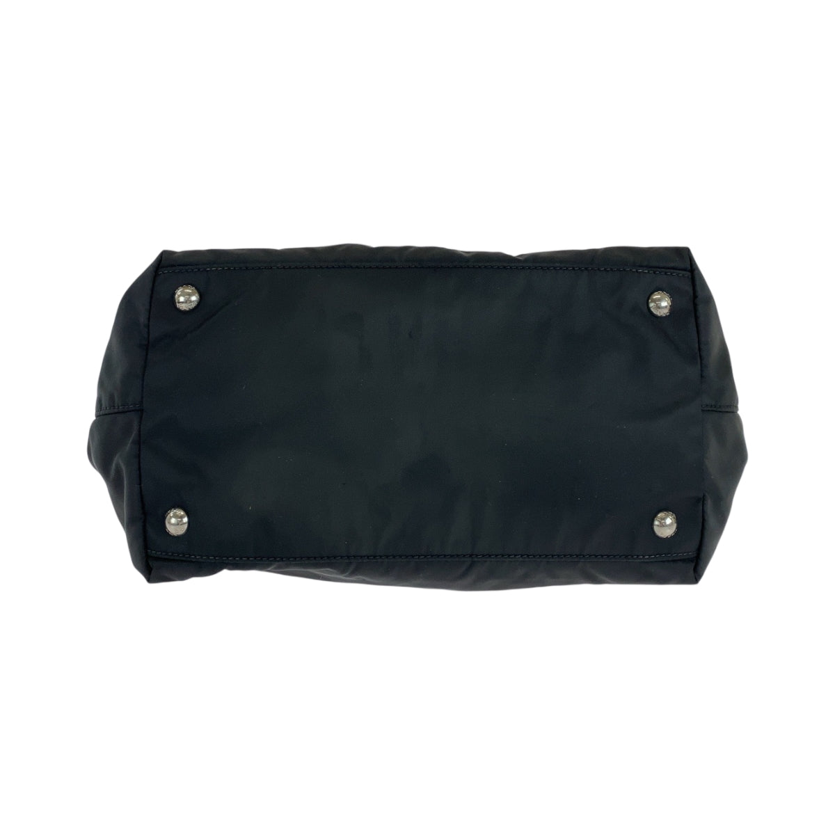 PRADA Tote Bag BN1601 Nylon Black SilverMetal Tote Bag handbag Test Ribbon TriangleWith logo Women Used Authentic