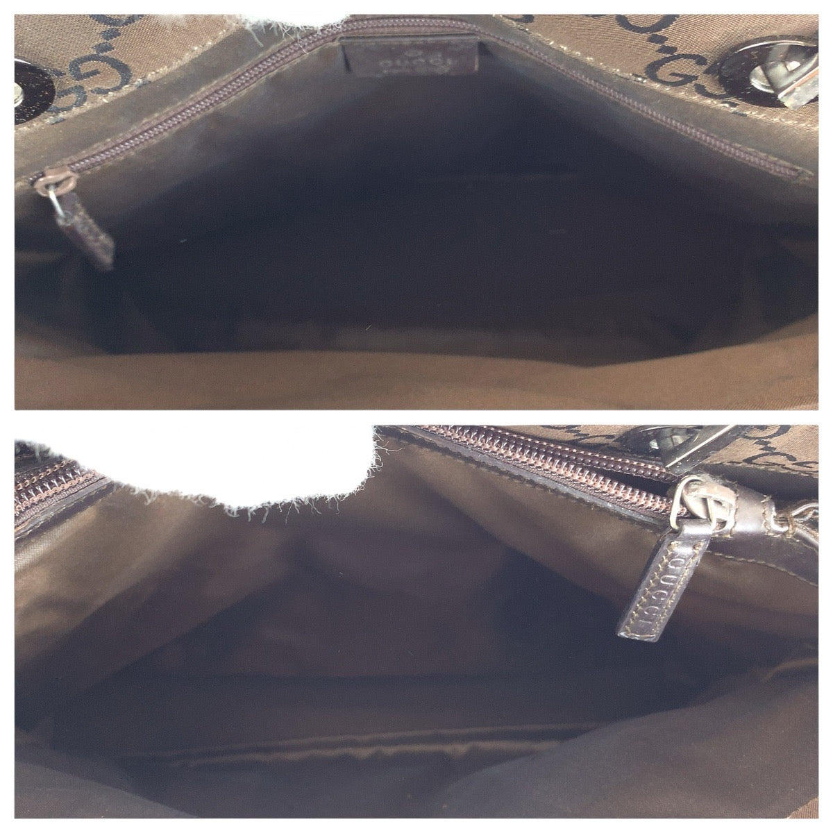 GUCCI Tote Bag 002 1010 GG canvas Brown Silver Metal Tote Bag handbag Bamboo Jumbo GG Women Used Authentic