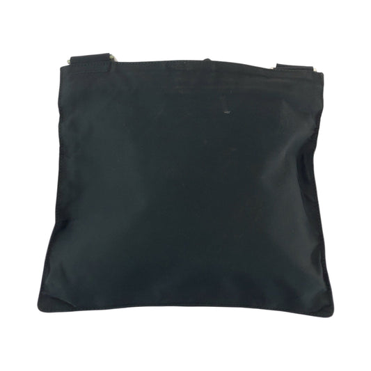PRADA Shoulder Bag Nylon Black SilverMetal Shoulder Bag Sacoche Test Triangle With logo Women Used Authentic